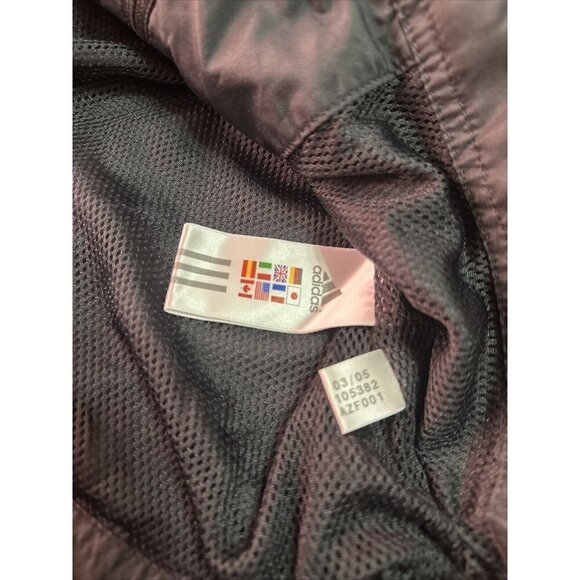 Vintage Adidas Track Jacket C37 Womens Sz Medium Black Athletic Running Full Zip - Picture 6 of 6